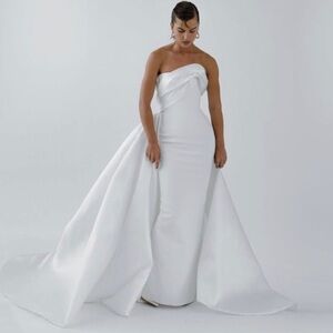 Elegant White Asymmetrical Gown